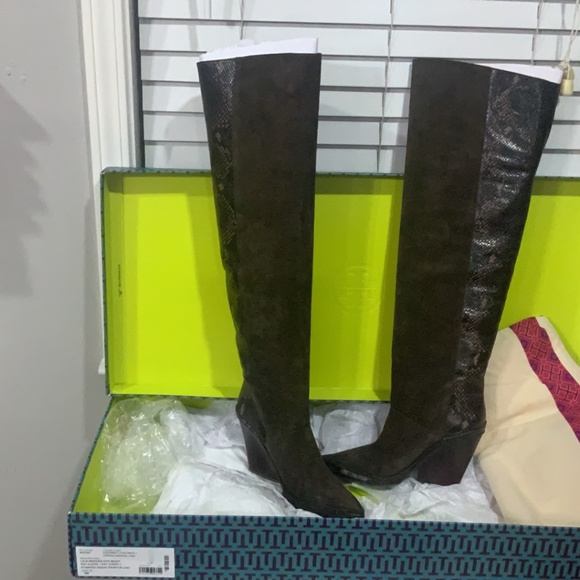 Tory Burch Shoes - Lila HEELED OTK KNEE HIGH BOOT COCONUT/COFFEE GRINDS SIZE 10 CONDITION